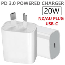 Load image into Gallery viewer, 20w fast charging usb type-c charger nz/au plug + usb-c to lightning cable set | marketzone christchurch