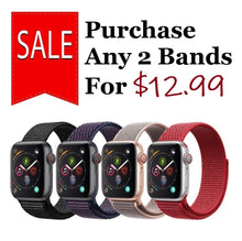 Load image into Gallery viewer, purchase 2 at special price woven nylon fabric velcro straps for apple watch | marketzone christchurch