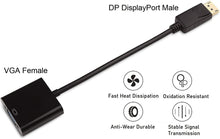 Load image into Gallery viewer, displayport large dp male to vga female converter adapter 1080p full hd (black) | marketzone christchurch