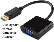 Load image into Gallery viewer, displayport large dp male to vga female converter adapter 1080p full hd (black) | marketzone christchurch