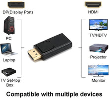 Load image into Gallery viewer, displayport large dp male to hdmi female display port adapter converter 1080p (black) | marketzone christchurch