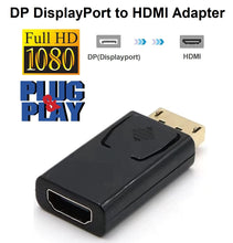 Load image into Gallery viewer, displayport large dp male to hdmi female display port adapter converter 1080p (black) | marketzone christchurch