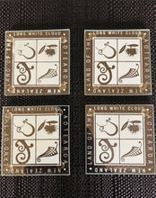 Load image into Gallery viewer, glass coasters nz fern leaf or long white cloud 4 pieces - new zealand souvenir | marketzone christchurch