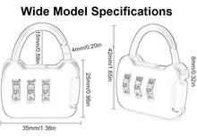 Load image into Gallery viewer, 3 dial combination security padlock 28mm resettable | marketzone christchurch