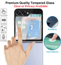 Load image into Gallery viewer, for samsung galaxy z flip5 premium clear / privacy front led screen tempered glass protector | marketzone christchurch
