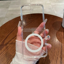 Load image into Gallery viewer, samsung z flip 6 magsafe compatible magnetic pc clear case | marketzone christchurch