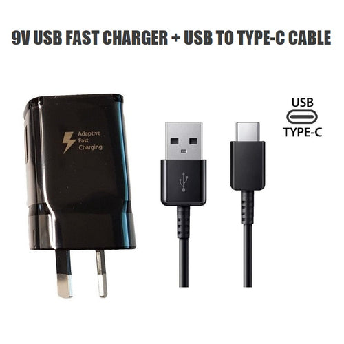 for samsung 9v usb fast charger adapter + usb-a to type c charging cable cord set | marketzone christchurch