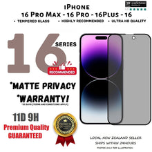 Load image into Gallery viewer, iphone 16 series privacy tempered glass screen protector | marketzone christchurch