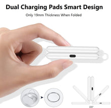 Load image into Gallery viewer, 15w 2 in 1 magnetic wireless charger magsafe compatible portable foldable charging station | marketzone christchurch