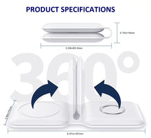 Load image into Gallery viewer, 15w 2 in 1 magnetic wireless charger magsafe compatible portable foldable charging station | marketzone christchurch