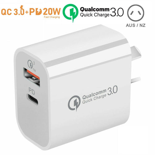 20w qc 3.0 usb & type-c pd fast charger compatible with apple iphone ipad samsung | marketzone christchurch