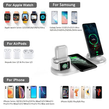 Load image into Gallery viewer, 6 in 1 wireless charger qi-certified fast wireless charging station with 3 types charging ports dock | marketzone christchurch
