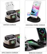 Load image into Gallery viewer, 6 in 1 wireless charger qi-certified fast wireless charging station with 3 types charging ports dock | marketzone christchurch
