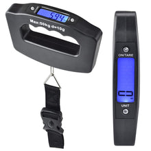 Load image into Gallery viewer, digital travel portable weighing luggage scale 50kg black | marketzone christchurch