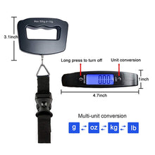 Load image into Gallery viewer, digital travel portable weighing luggage scale 50kg black | marketzone christchurch