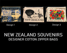 Load image into Gallery viewer, nz theme cotton zipper bags 3 designs new zealand souvenirs | marketzone christchurch