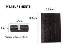 Load image into Gallery viewer, 4 rolls black pet poo thick quality waste pick up clean bags | marketzone christchurch