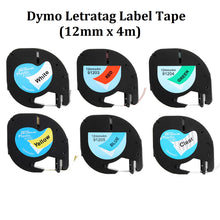 Load image into Gallery viewer, dymo letratag label tape replacement cartridges 12mm x 4m | marketzone christchurch