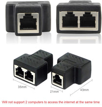 Load image into Gallery viewer, ethernet splitter 1 in 2 out rj45 female connector adapter lan network cable output | marketzone christchurch