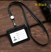 Load image into Gallery viewer, genuine leather bus card work pass holder cover with lanyard | marketzone christchurch