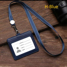 Load image into Gallery viewer, genuine leather bus card work pass holder cover with lanyard | marketzone christchurch