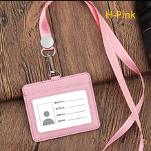 Load image into Gallery viewer, genuine leather bus card work pass holder cover with lanyard | marketzone christchurch