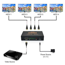Load image into Gallery viewer, hdmi 1 in 4 out 4k 3d compatible video display splitter extender | marketzone christchurch
