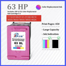 Load image into Gallery viewer, hp 63xl black color compatible large capacity ink cartridge for hp printers | marketzone christchurch