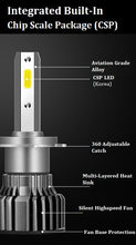 Load image into Gallery viewer, hiloly taiwan premium H4 car LED CSP headlights light bulbs 36W 8000LM 6000K white | marketzone christchurch