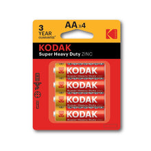 Load image into Gallery viewer, pack of 4 kodak batteries zinc chloride super heavy duty AAA/AA 1.5v | marketzone christchurch