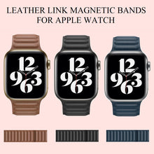Load image into Gallery viewer, magnetic leather link straps bands for apple watch | marketzone christchurch