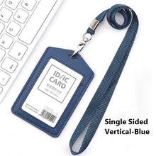 Load image into Gallery viewer, genuine leather card sleeve pass holder with matching lanyard | marketzone christchurch