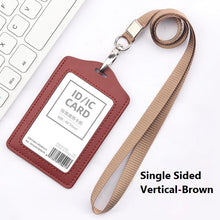 Load image into Gallery viewer, genuine leather card sleeve pass holder with matching lanyard | marketzone christchurch