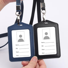 Load image into Gallery viewer, genuine leather card sleeve pass holder with matching lanyard | marketzone christchurch