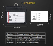 Load image into Gallery viewer, genuine leather bus card work pass holder cover with lanyard | marketzone christchurch
