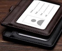 Load image into Gallery viewer, genuine leather bus card work pass holder cover with lanyard | marketzone christchurch