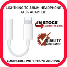 Load image into Gallery viewer, lightning to 3.5mm headphone audio jack adapter connector | marketzone christchurch