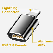 Load image into Gallery viewer, usb 3.0 to lightning port converter adapter for apple iphone & ipad | marketzone christchurch