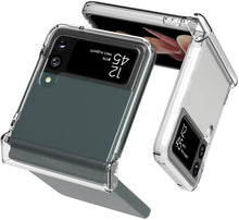 Load image into Gallery viewer, premium full coverage hard pc clear cover with hinge protection for samsung galaxy z flip 3/4 5g | marketzone christchurch