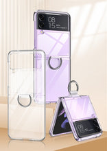 Load image into Gallery viewer, full protection clear case with ring holder for samsung z flip 4 5g | marketzone christchurch