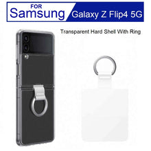 Load image into Gallery viewer, full protection clear case with ring holder for samsung z flip 4 5g | marketzone christchurch