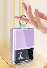 Load image into Gallery viewer, full protection clear case with ring holder for samsung z flip 4 5g | marketzone christchurch