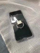 Load image into Gallery viewer, full protection clear case with ring holder for samsung z flip 4 5g | marketzone christchurch