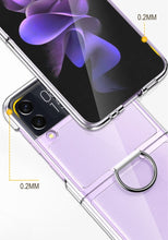 Load image into Gallery viewer, full protection clear case with ring holder for samsung z flip 4 5g | marketzone christchurch