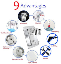 Load image into Gallery viewer, shower head holder wall mount chrome adjustable bracket with hook | marketzone christchurch