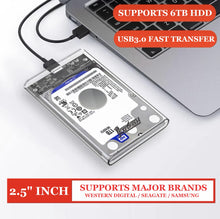 Load image into Gallery viewer, 2.5 inch hdd ssd fast speed usb 3.0 clear external enclosure | marketzone christchurch