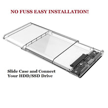 Load image into Gallery viewer, 2.5 inch hdd ssd fast speed usb 3.0 clear external enclosure | marketzone christchurch