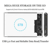 Load image into Gallery viewer, 2.5 inch hdd ssd fast speed usb 3.0 clear external enclosure | marketzone christchurch