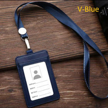 Load image into Gallery viewer, genuine leather bus card work pass holder cover with lanyard | marketzone christchurch