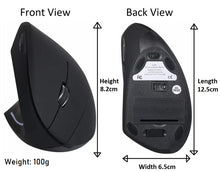 Load image into Gallery viewer, wireless vertical mouse ergonomic dpi 800/1200/1600 for pc computer laptop notebook | marketzone christchurch